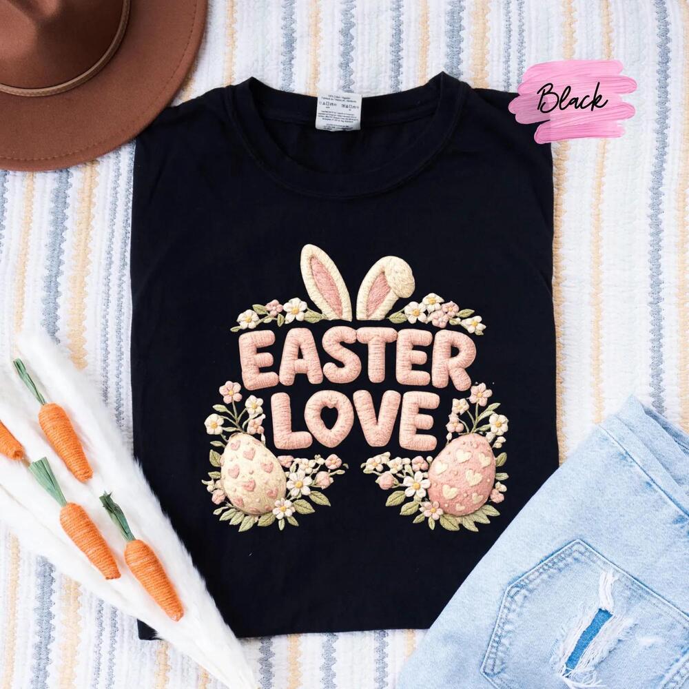 Easter Love Shirt, Cute Easter Bunny T-Shirt, S Easter Tee, Retro Easter